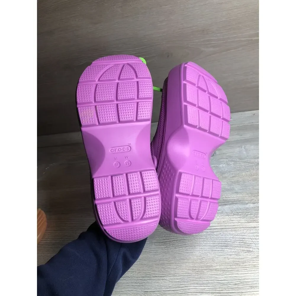 Crocs Stomp Clog Bubble Purple M 9/ W 11 Chunky Platform NWT